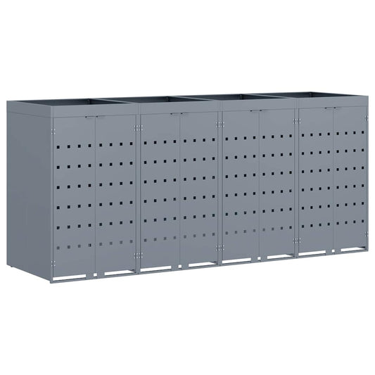 Úložný Box Na 4 Popelnice Světle Šedá 272 X 77,5 X 121,5 Cm