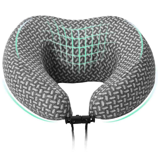 Cestovní Krční Polštář Šedý 30 X 28 X 14 Cm Polyester