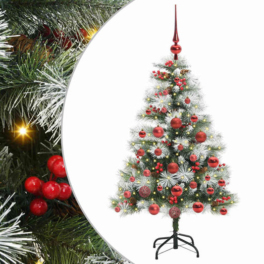 Umělý Vánoční Stromeček Zelená A Bílá 120 Cm Pvc, Kov A Plast