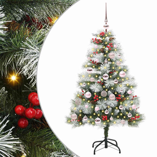 Umělý Vánoční Stromeček Zelená A Bílá 120 Cm Pvc, Kov A Plast