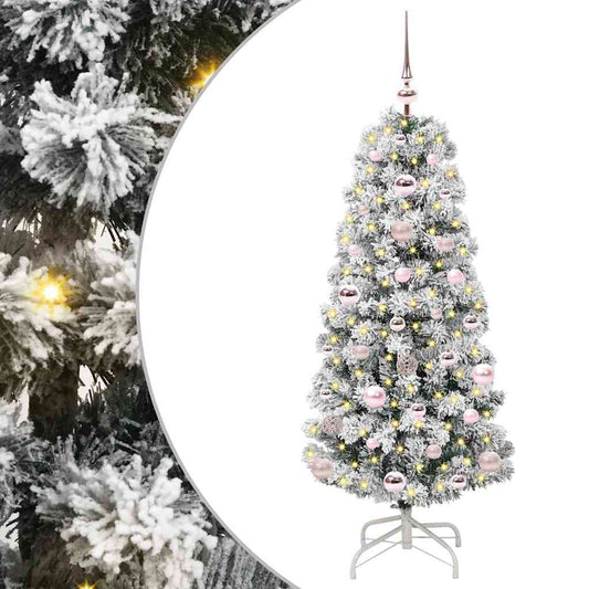 Umělý Skládací Vánoční Strom Zelená A Bílá 120 Cm