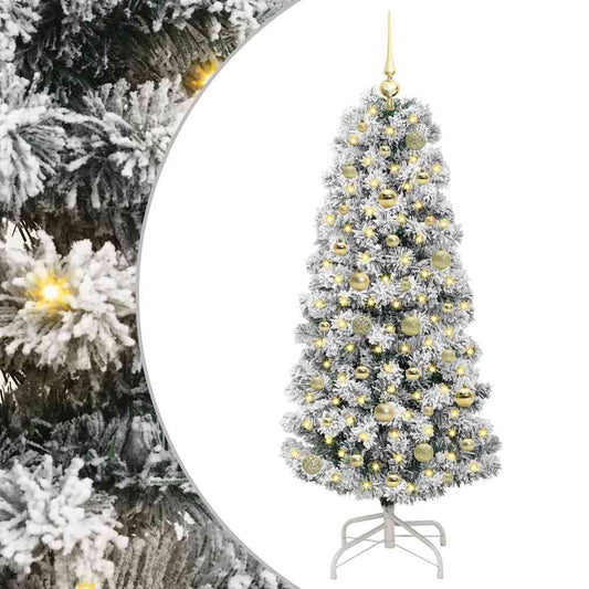 Umělý Skládací Vánoční Strom Zelená A Bílá 150 Cm