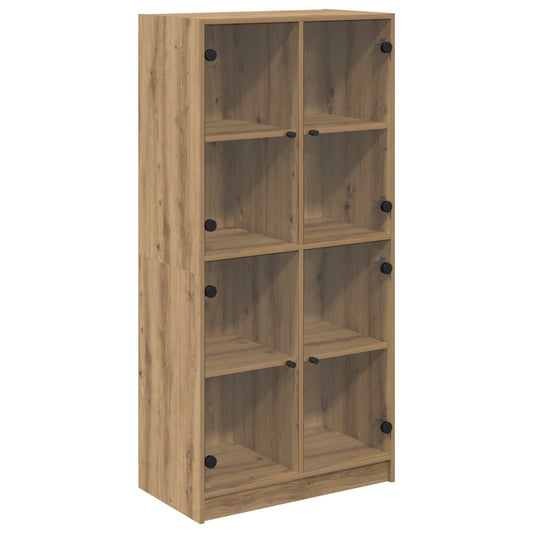 Vysoký Bufet Artisanový Dub 68 X 37 X 142 Cm Kompozitní Dřevo