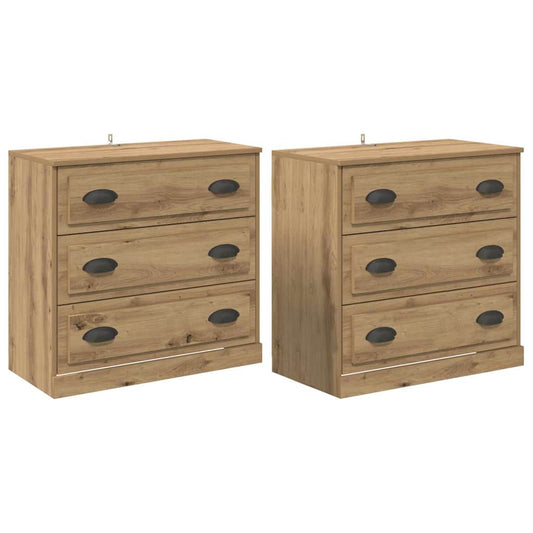 Konzole 2 Ks Artisanový Dub 70 X 35,5 X 67,5 Cm