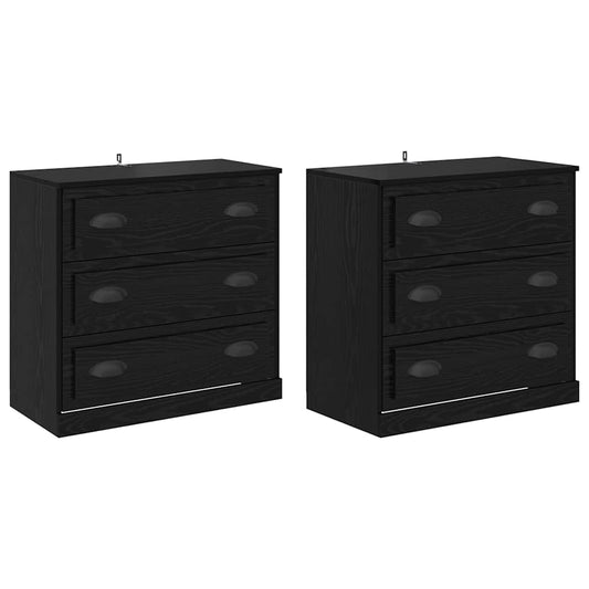 Konzole 2 Ks Černý Dub 70 X 35,5 X 67,5 Cm Kompozitní Dřevo