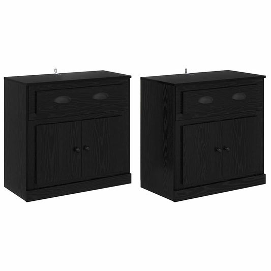 Konzole 2 Ks Černý Dub 70 X 35,5 X 67,5 Cm Kompozitní Dřevo