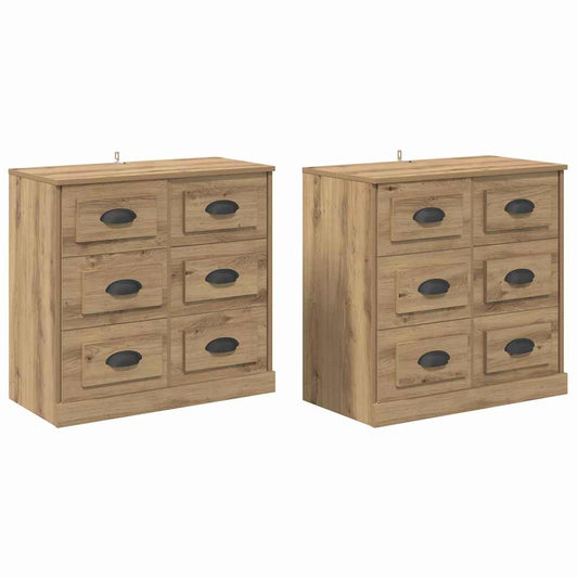 Konzole 2 Ks Artisanový Dub 70 X 35,5 X 67,5 Cm
