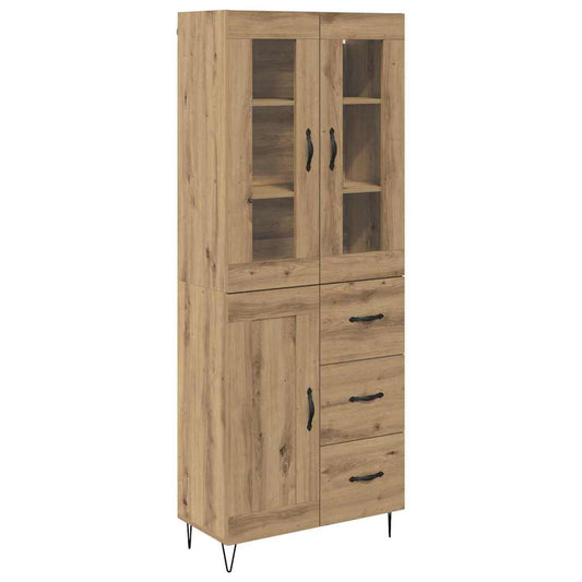 Vysoký Bufet Artisanový Dub 69,5 X 34 X 90 Cm Kompozitní Dřevo