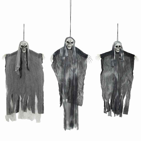 Halloweenský Visící Duch 3 Ks Černá 66 X 110 Cm Polyester