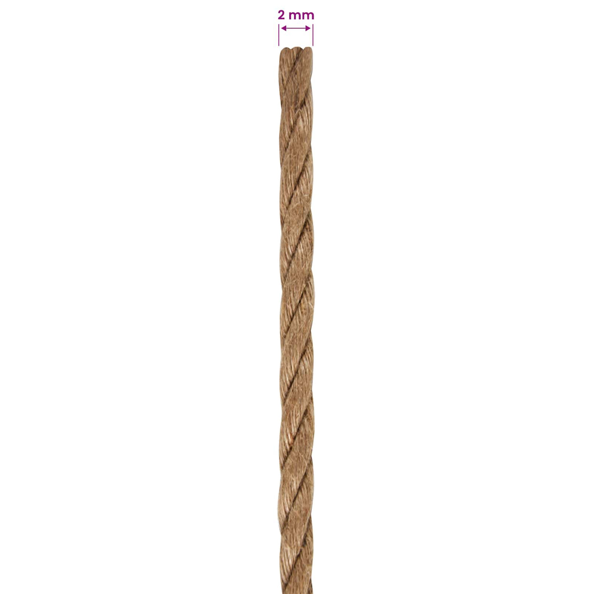 Jutové Lano 2 Ks 2 Mm 100 M Přírodní 100% Jute Tossa