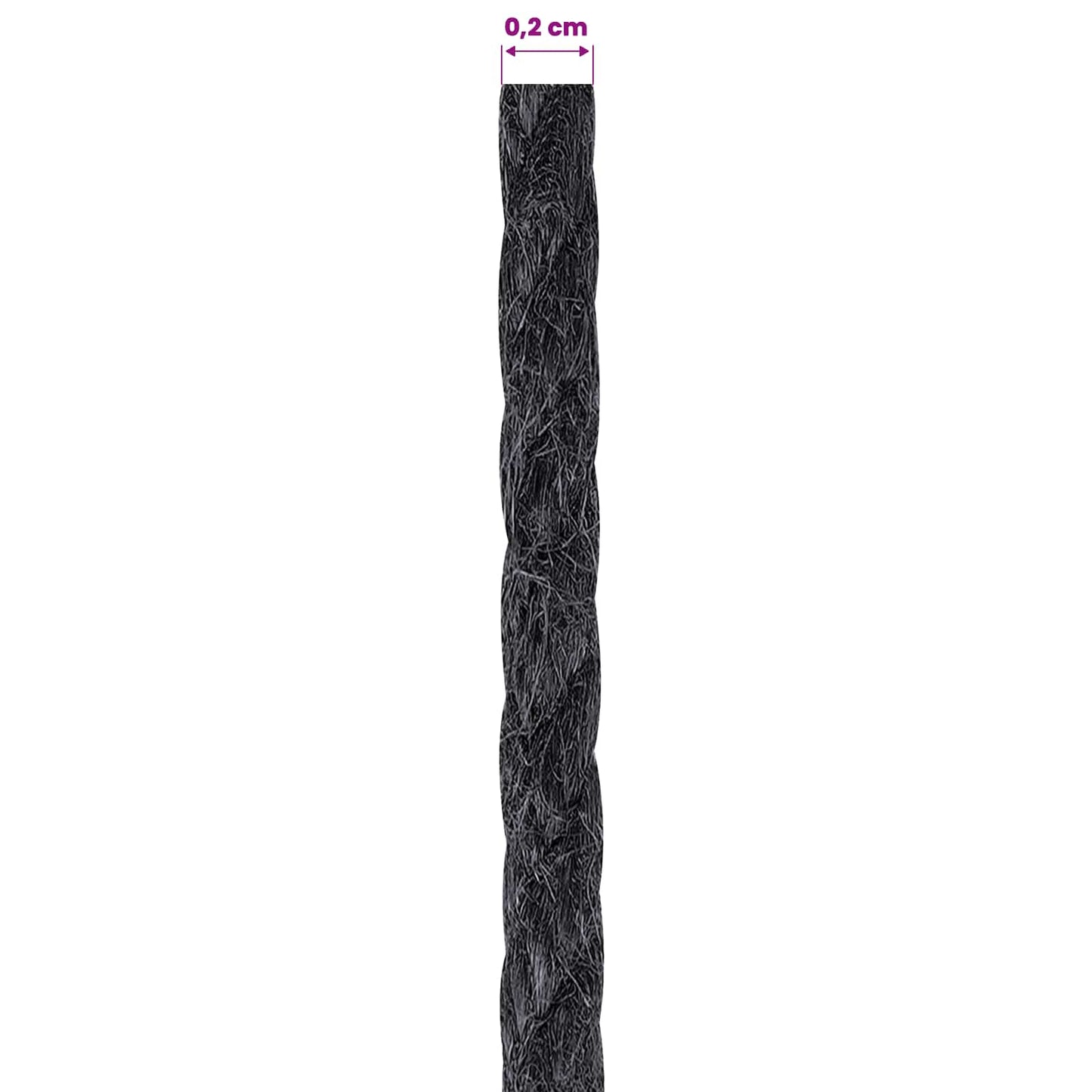 Jutové Lano 10 Ks 2 Mm Černá 100% Jute Tossa