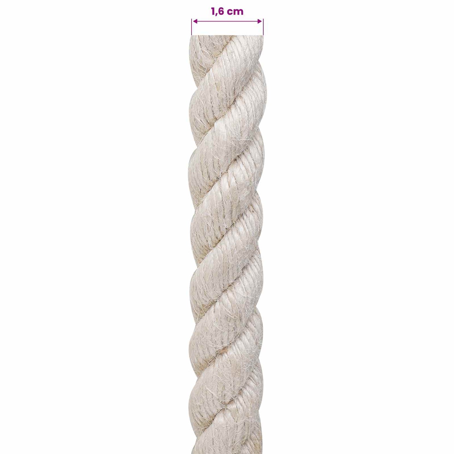 Jutové Lano 16 Mm Bílá 100% Jute Tossa