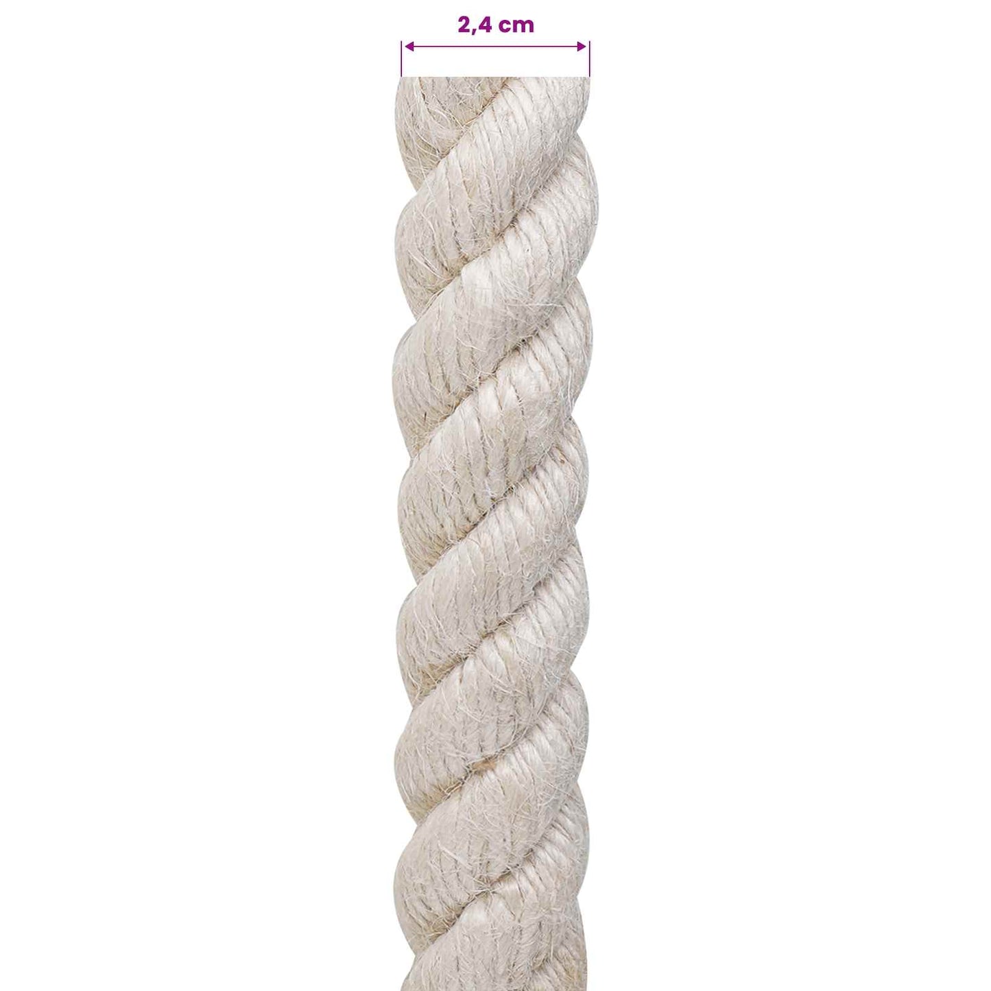 Jutové Lano 24 Bílá 100% Jute Tossa