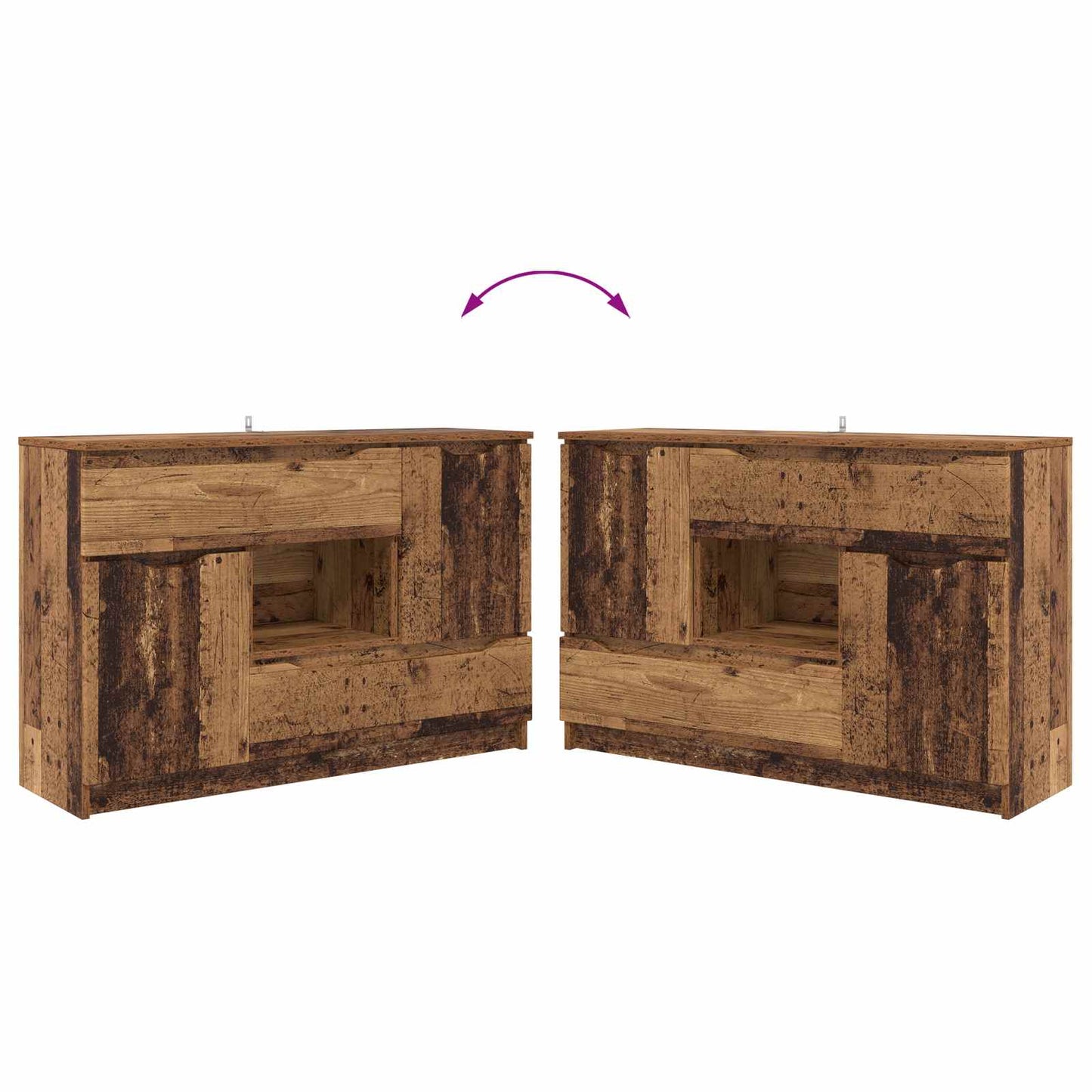 Servírovací Skříň Staré Dřevo 100 X 30 X 65,6 Kompozitní Dřevo