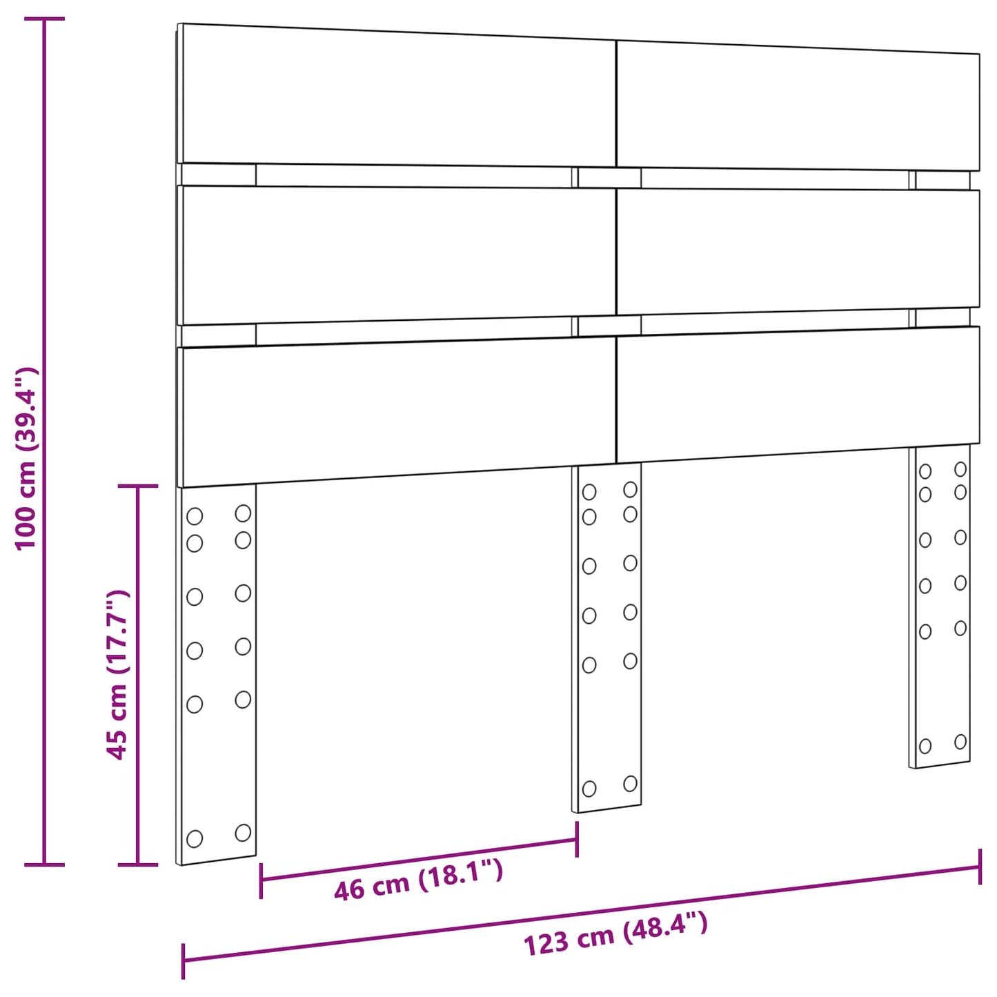 Čelo Postele Černý Dub Kompozitní Dřevo