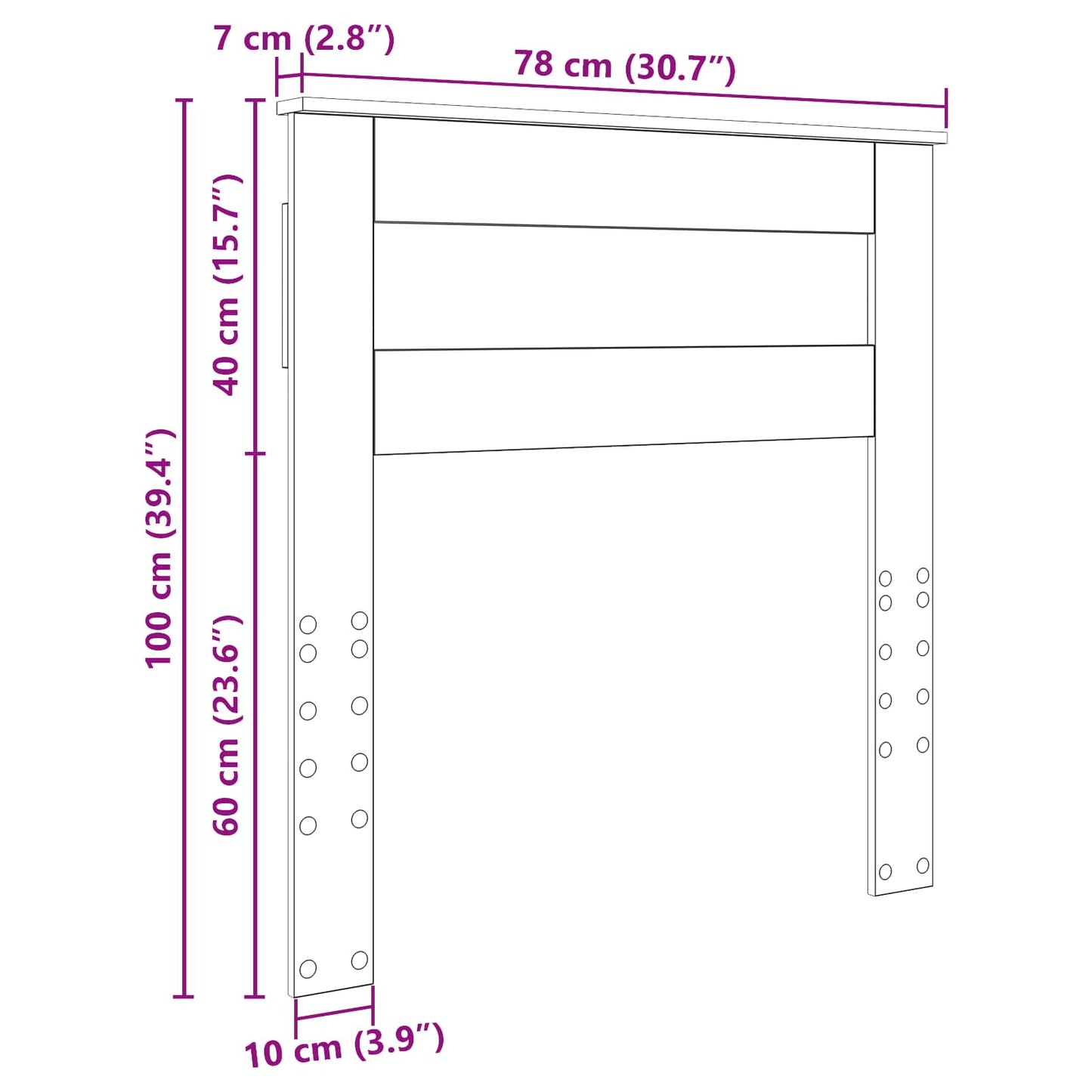 Čelo Postele Bílá Kompozitní Dřevo