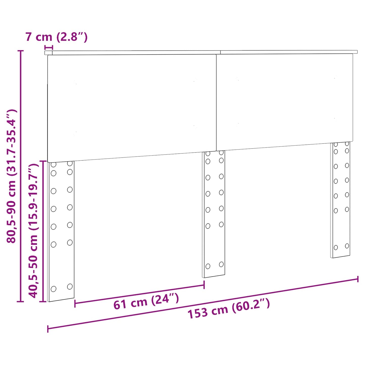 Čelo Postele Kouřový Dub Kompozitní Dřevo