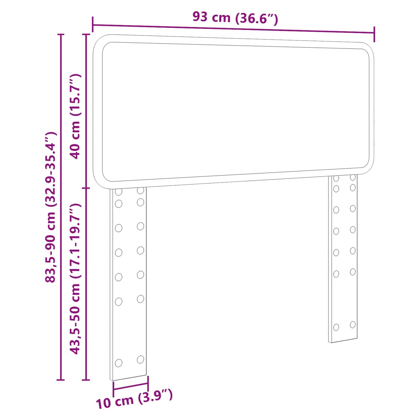Čelo Postele Šedá Sonoma Kompozitní Dřevo