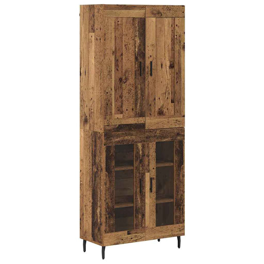 Vysoký Bufet 2 Ks Staré Dřevo 69,5 X 34 X 180 Cm