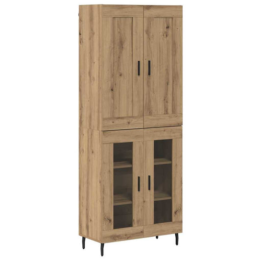 Vysoký Bufet 2 Ks Artisanový Dub 69,5 X 34 X 180 Cm