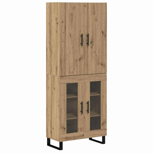 Vysoký Bufet 2 Ks Artisanový Dub 69,5 X 34 X 180 Cm