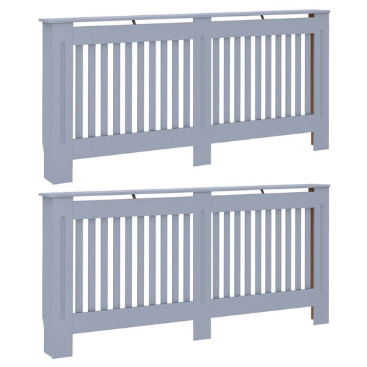 Kryt Radiátoru 2 Pcs Šedá 172 X 19 X 81,5 Cm Kompozitní Dřevo