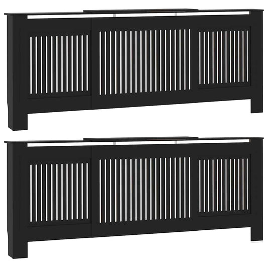 Kryt Radiátoru 2 Pcs Černá 205 X 20,5 X 81,5 Cm