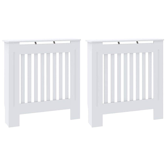 Kryt Radiátoru 2 Pcs Bílá 78 X 19 X 81,5 Cm Kompozitní Dřevo