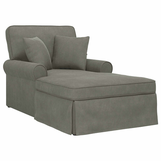 Lounge Chaise S Volánem 3 Ks Žebrovaná Látka