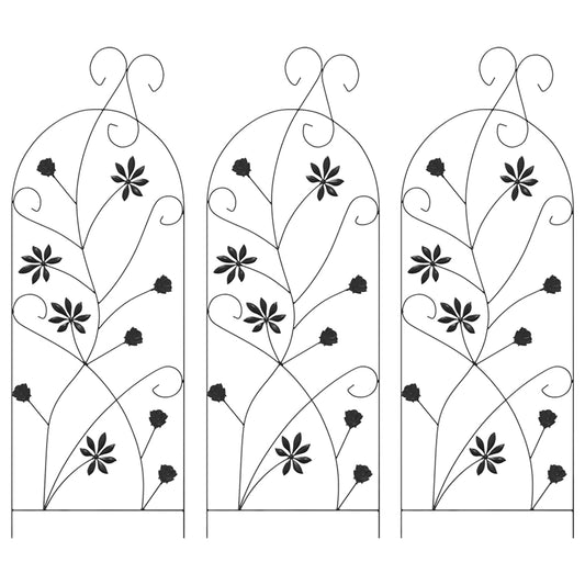 Zahradní Plot 3 Ks 112 X 39,5 Cm Ocel