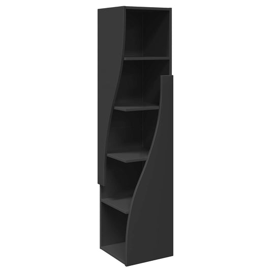 Rohová Skříňka 32X32X140Cm Kompozitní Dřevo Černá