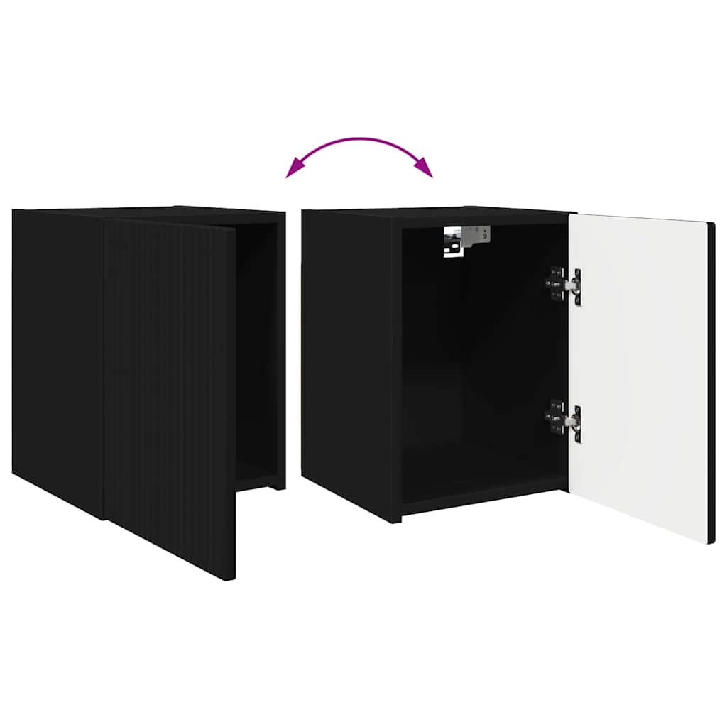 Tv Wall Cabinet 30 X 31 X 40 Cm Černá Kompozitní Dřevo