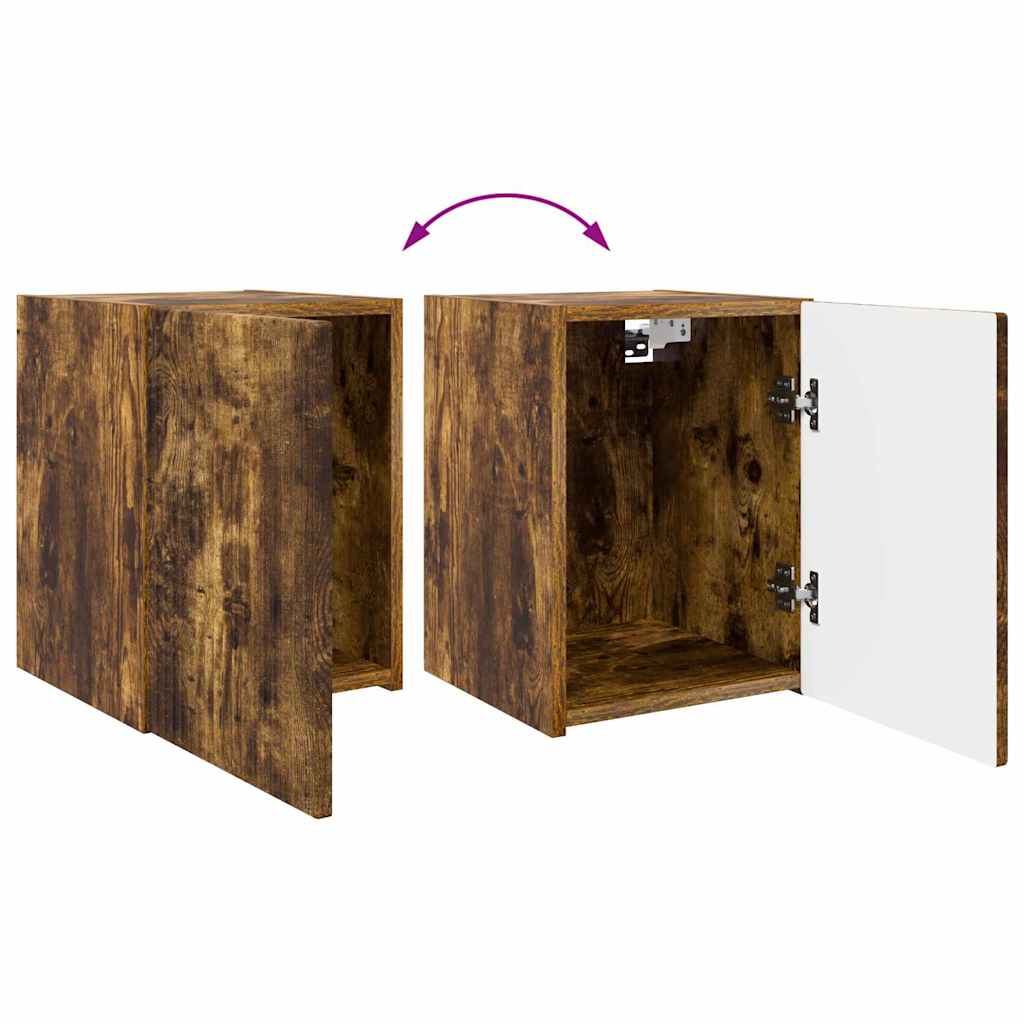 Tv Wall Cabinet 30 X 31 X 40 Cm Kouřový Dub Kompozitní Dřevo