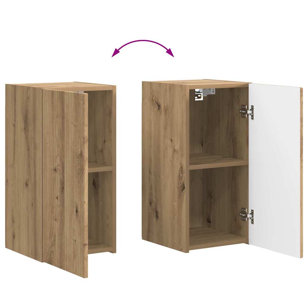 Tv Wall Cabinet 30 X 31 X 60 Cm Umělecký Dub Kompozitní Dřevo