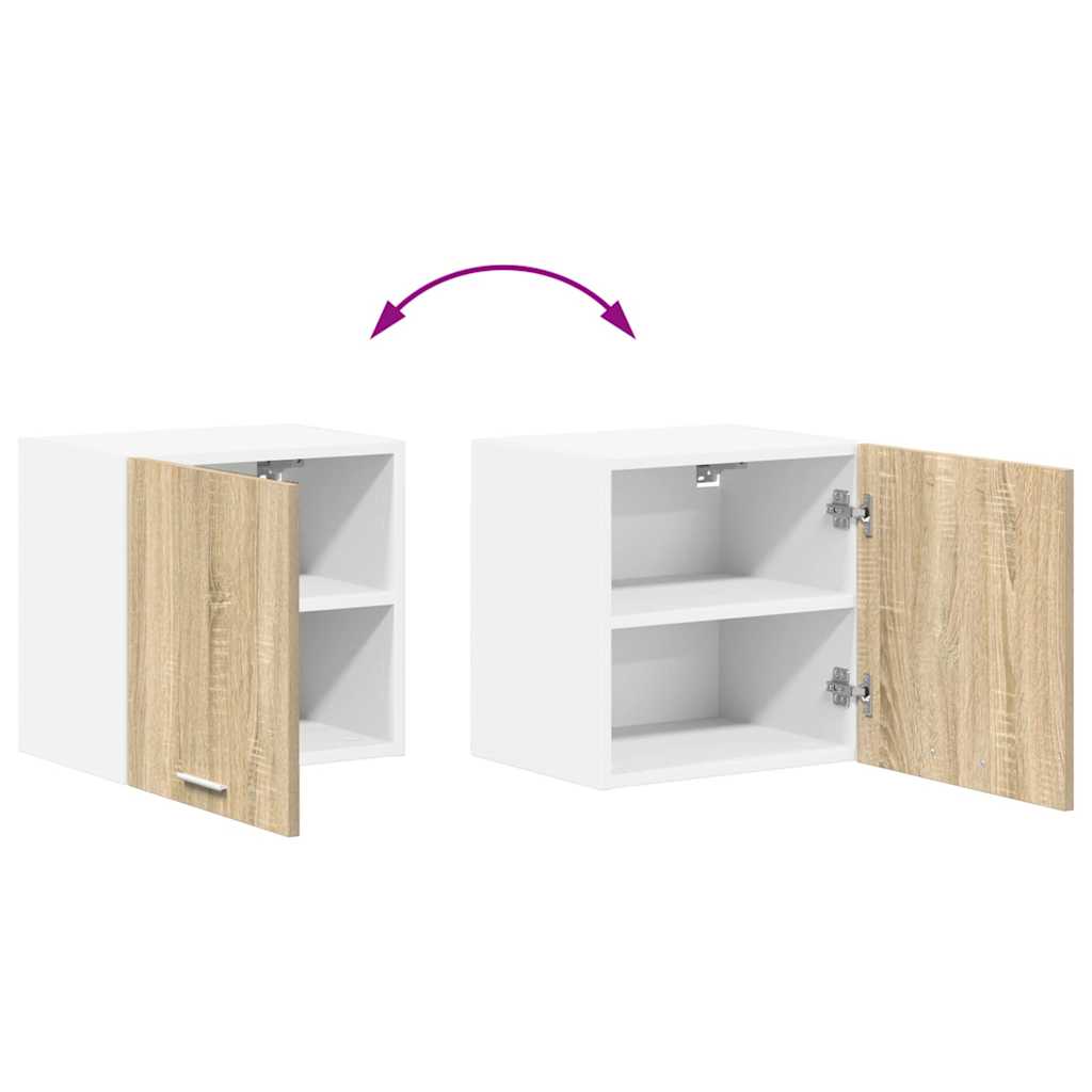 Závěsná Skříňka 2 Pcs Sonoma Dub A Bílá Kompozitní Dřevo