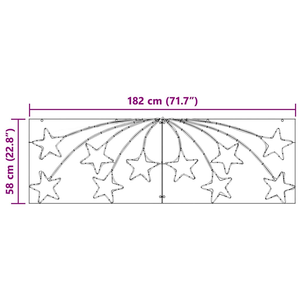 Vánoční Hvězda S 432 Led Diodami Vícebarevný 182 X 58 Cm Pvc