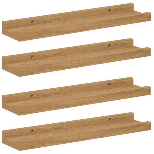 Nástěnná Polička 4 Pcs Hnědá 40 X 9 X 3 Cm Kompozitní Dřevo