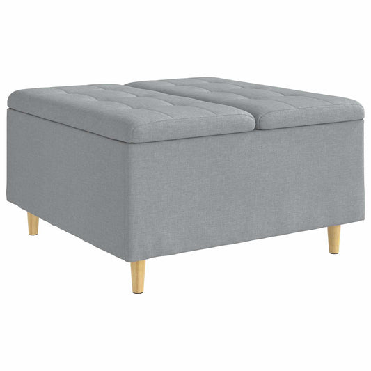 Úložný Taburet S Polštářem Světle Šedá 80 X 80 X 45 Cm Textil