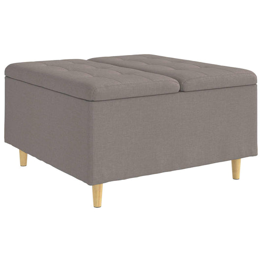 Úložný Taburet S Polštářem Taupe 80 X 80 X 45 Cm Textil