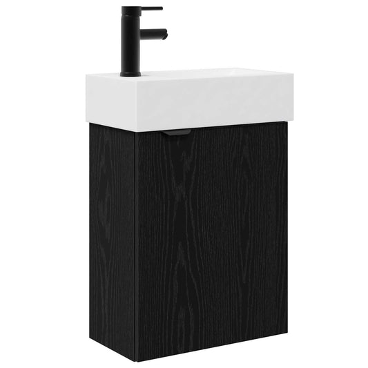 Koupelnová Skříňka S Baterií Černý Dub 45,5 X 22,5 X 84 Cm