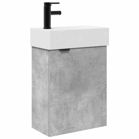 Koupelnová Skříňka S Baterií Betonově Šedá 45,5 X 22,5 X 84 Cm