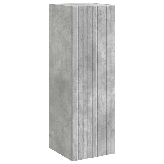 Nástěnná Koupelnová Skříň Betonově Šedá 33 X 34,5 X 100 Cm