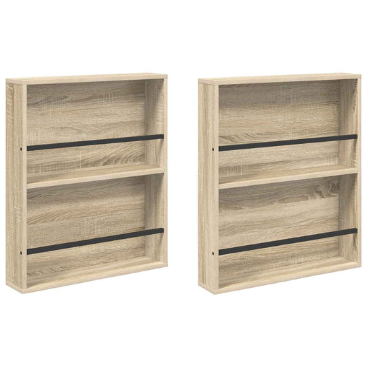 Regál Na Časopisy S Policí 2 Ks Sonoma Dub 60 X 12 X 70 Cm