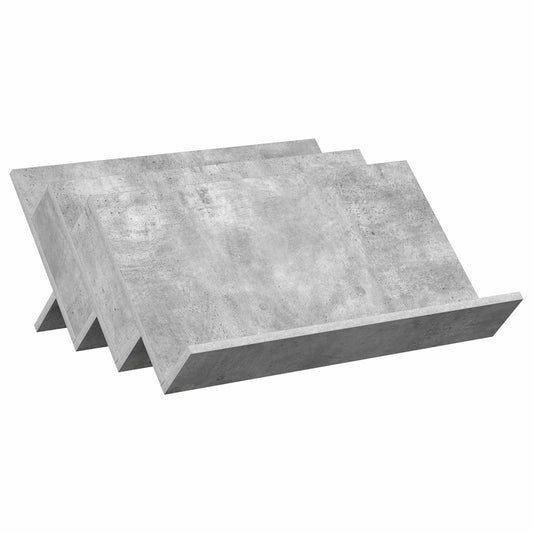 Regál Na Časopisy S Policí Betonově Šedá 65 X 53 X 28,5 Cm
