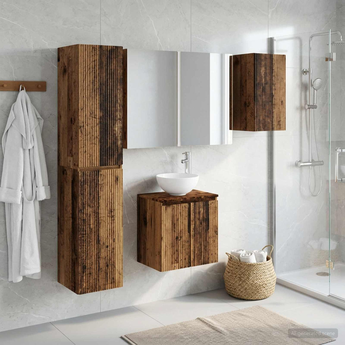 Sada Koupelnových Skříněk 5 Ks Kompozitní Dřevo