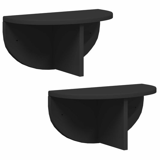 Nástěnná Polička Nástěnná Montáž 2 Pcs Černá 38 X 19 X 19 Cm