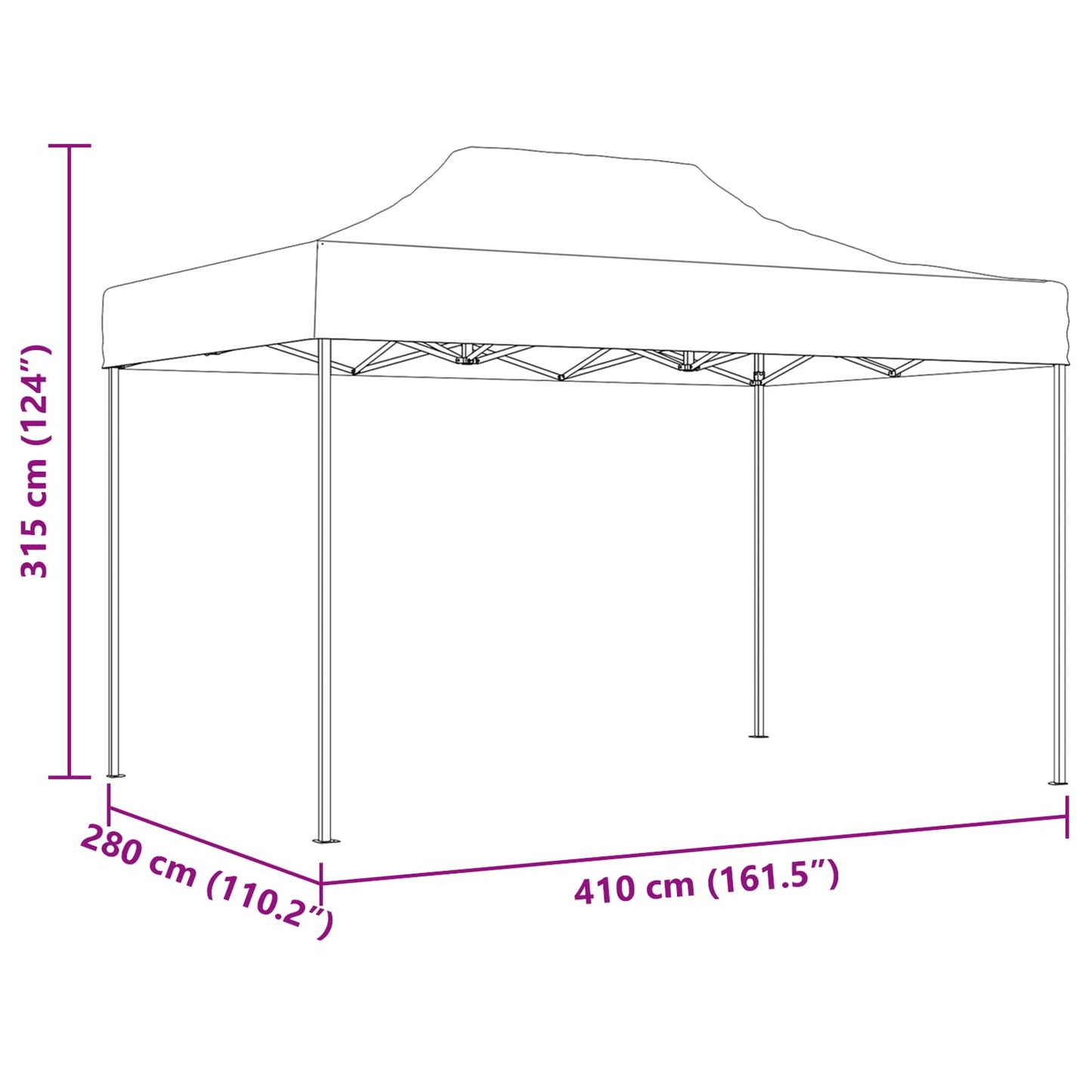 Party Stan Antracit 280 X 410 X 315 Cm Oxford Látka