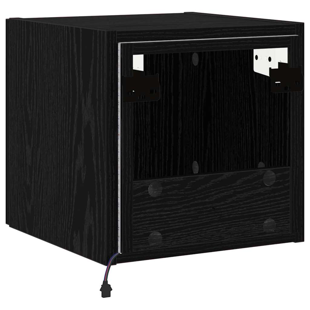 Tv Wall Cabinet 30,5 X 35 X 30 Cm Černý Dub Kompozitní Dřevo