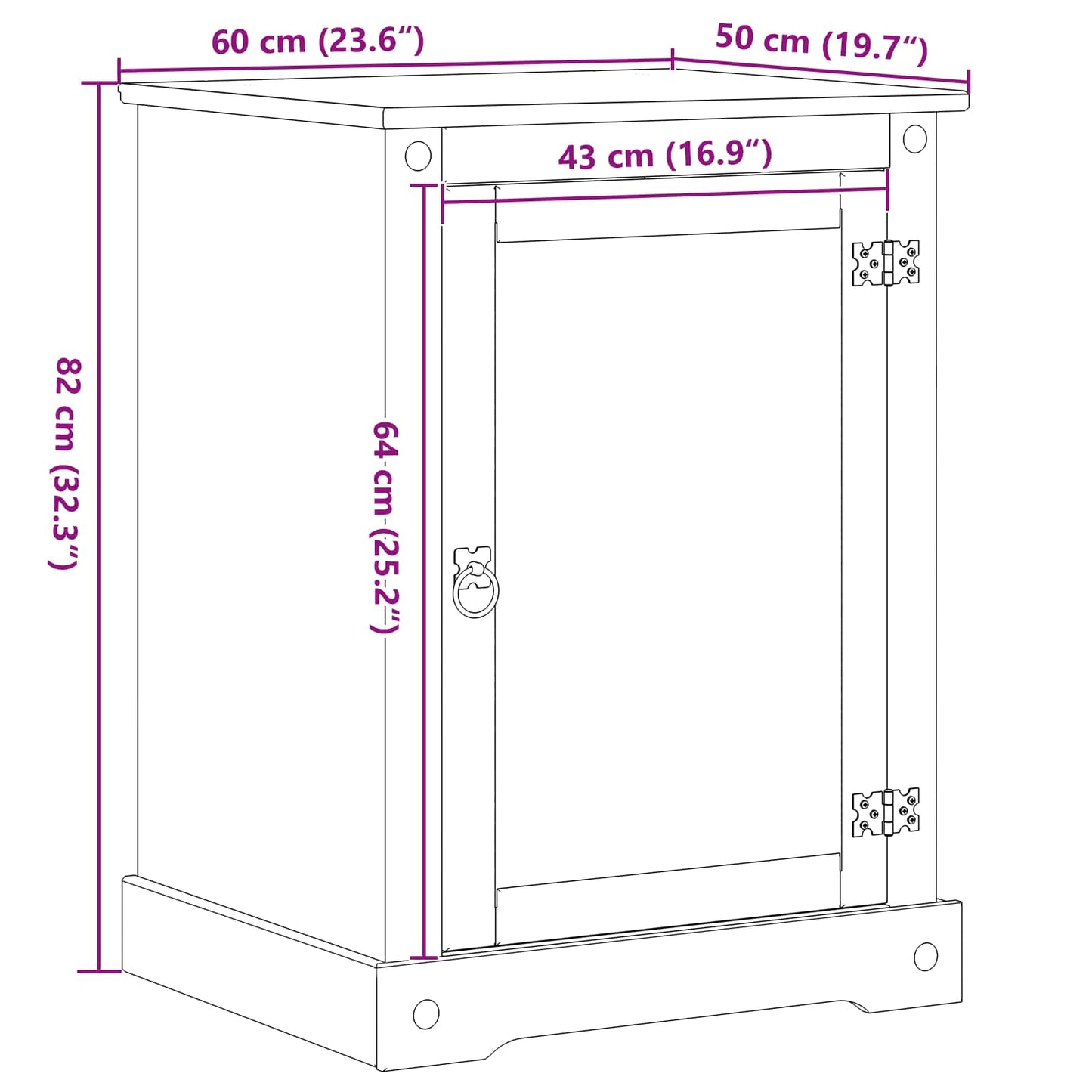 Hifi Skříň Bílá 60 X 50 X 82 Cm Masivní Borové Dřevo
