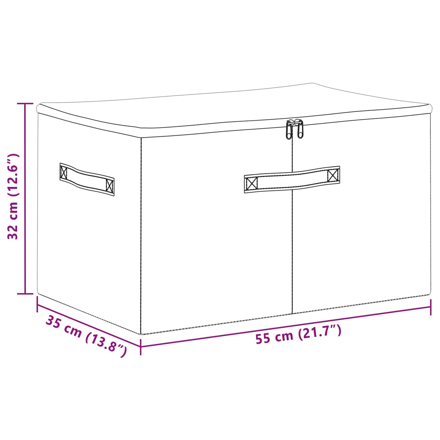 Úložná Krabice Netkaný Textil 55 X 35 X 32 Cm 61,6 L